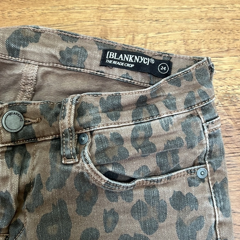 Blank NYC Women’s Brown Cheetah Print Jeans Size 24