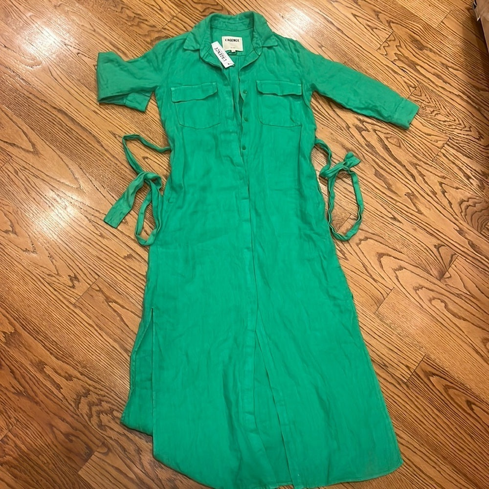 NWT L’Agence Women’s Green Maxi Dress Size XS