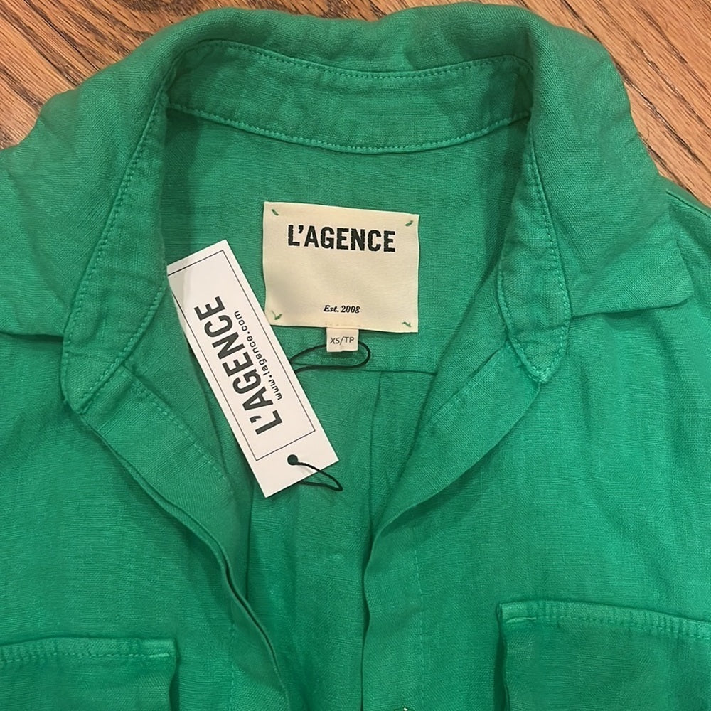 NWT L’Agence Women’s Green Maxi Dress Size XS