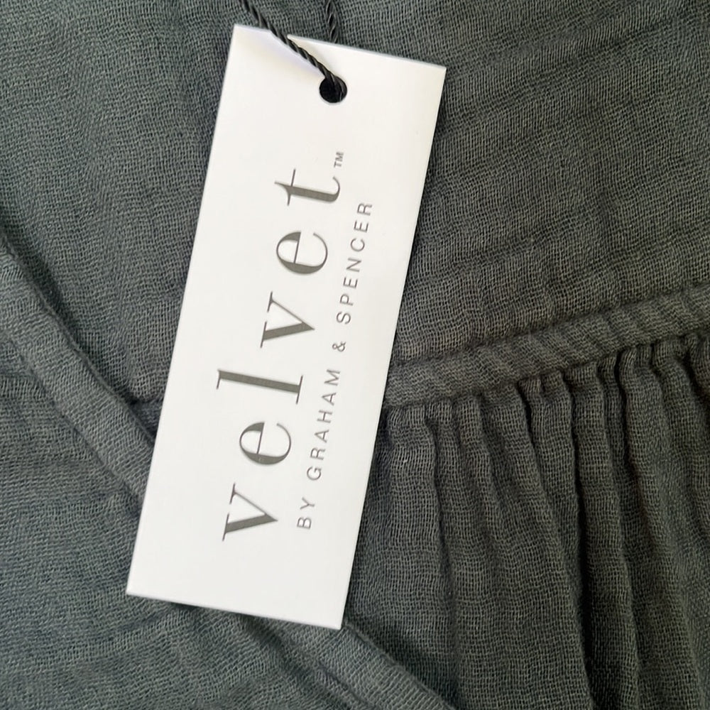 NWT Velvet By Graham & Spencer Women’s Green Maxi Dress with Buttons Size XS