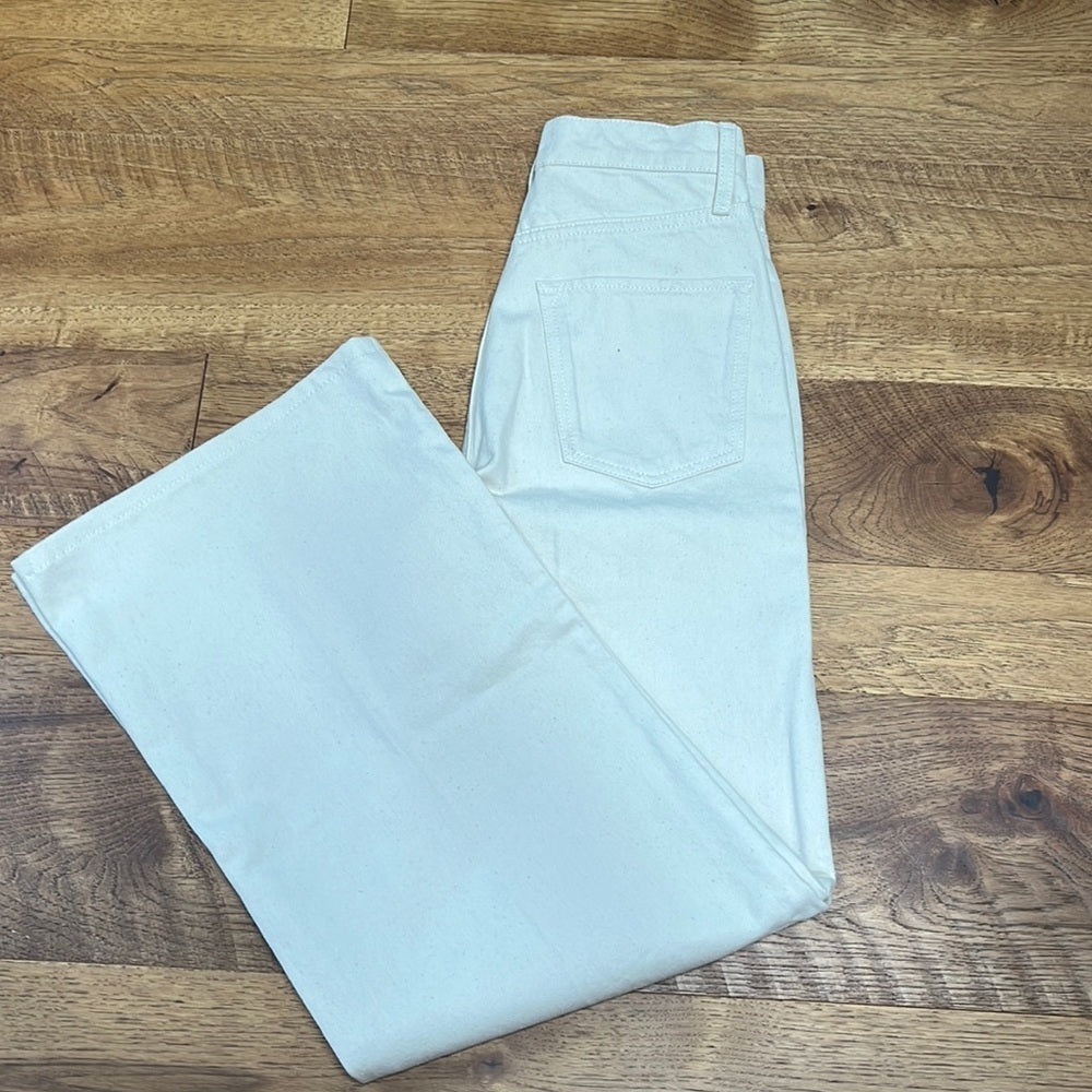 Triarchy Women’s Cream Wide Leg Jeans Size 25