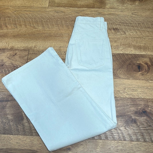Triarchy Women’s Cream Wide Leg Jeans Size 25