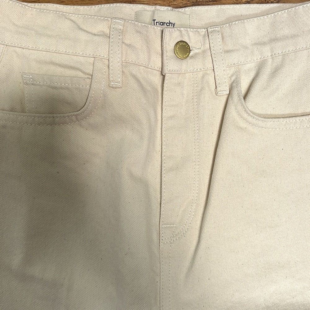 Triarchy Women’s Cream Wide Leg Jeans Size 25