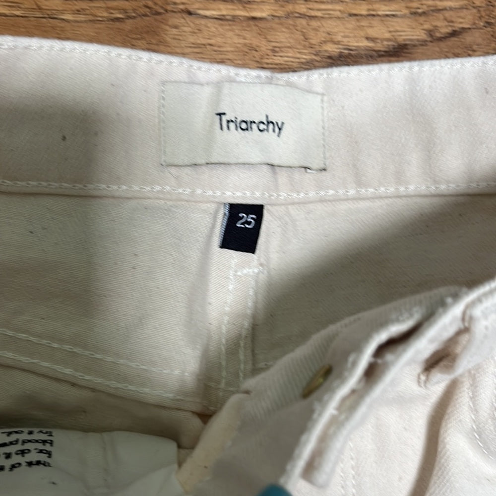 Triarchy Women’s Cream Wide Leg Jeans Size 25
