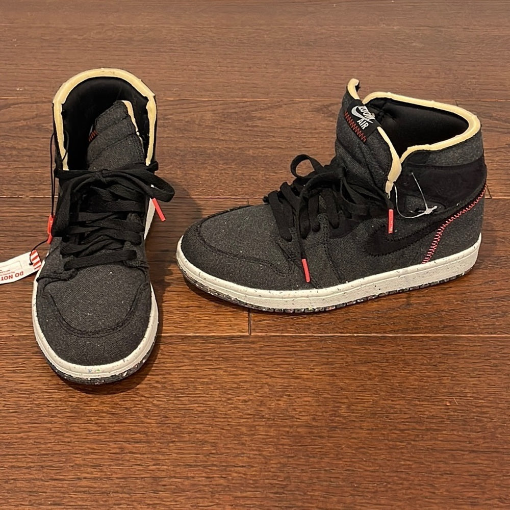 NWT Nike Jordan High Zoom Air Mens Basketball Black Fabric Red Trim Size 7.5
