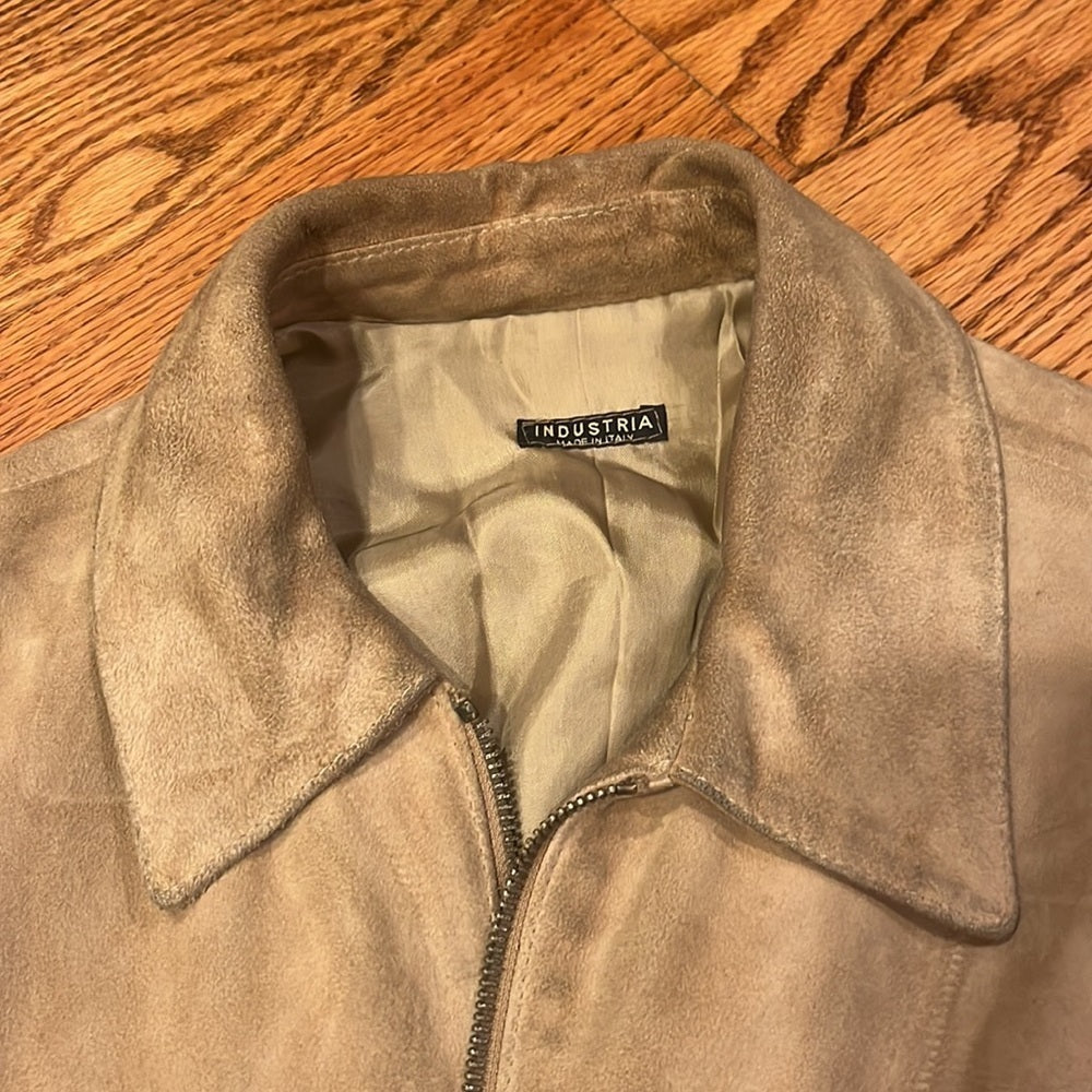 Industria Woman’s Tan Leather Jacket Size EU 42
