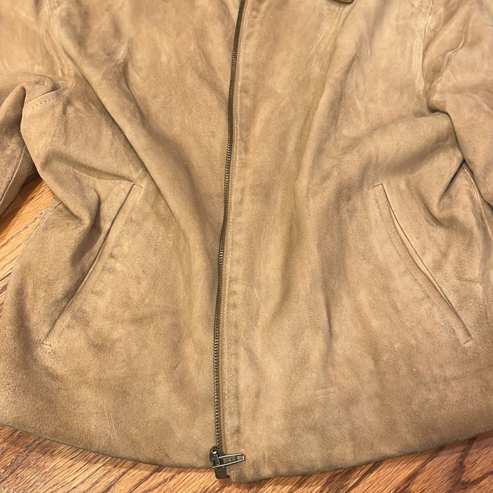 Industria Woman’s Tan Leather Jacket Size EU 42