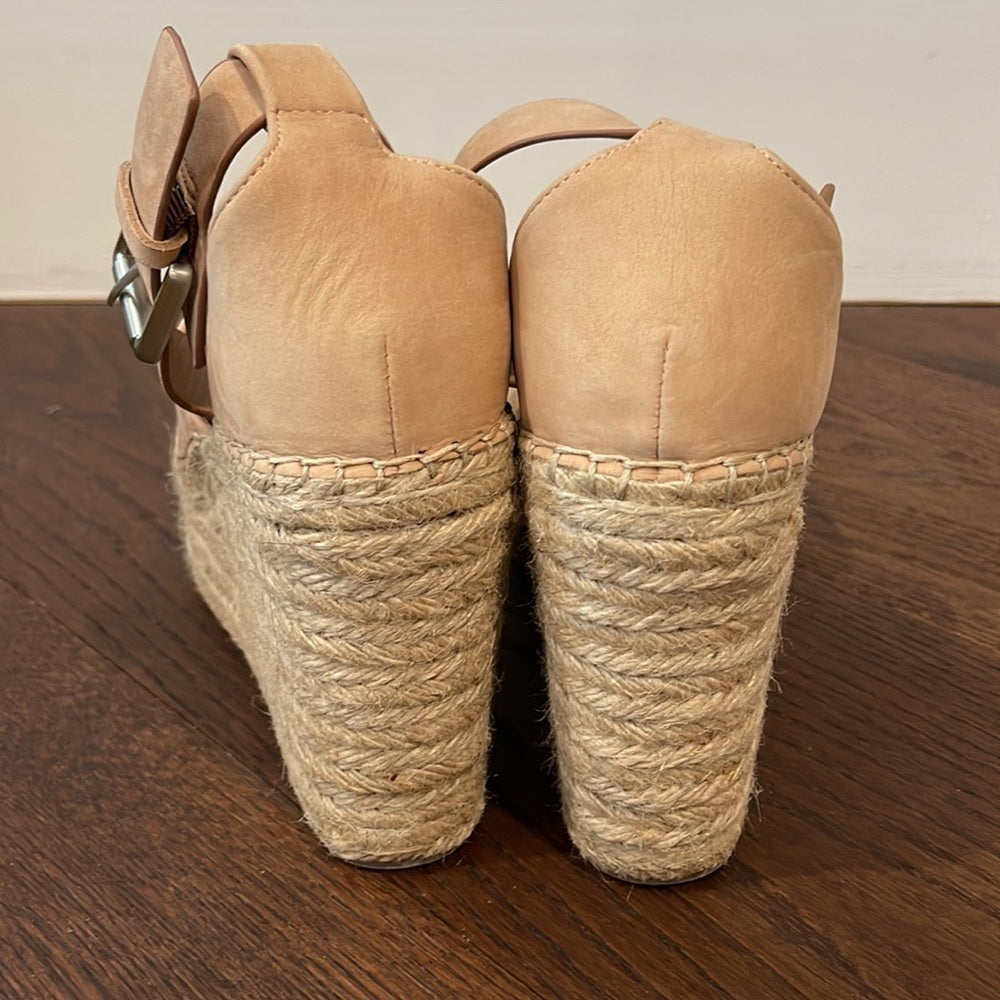 Marc Fisher Tan Suede Wedges Size 8