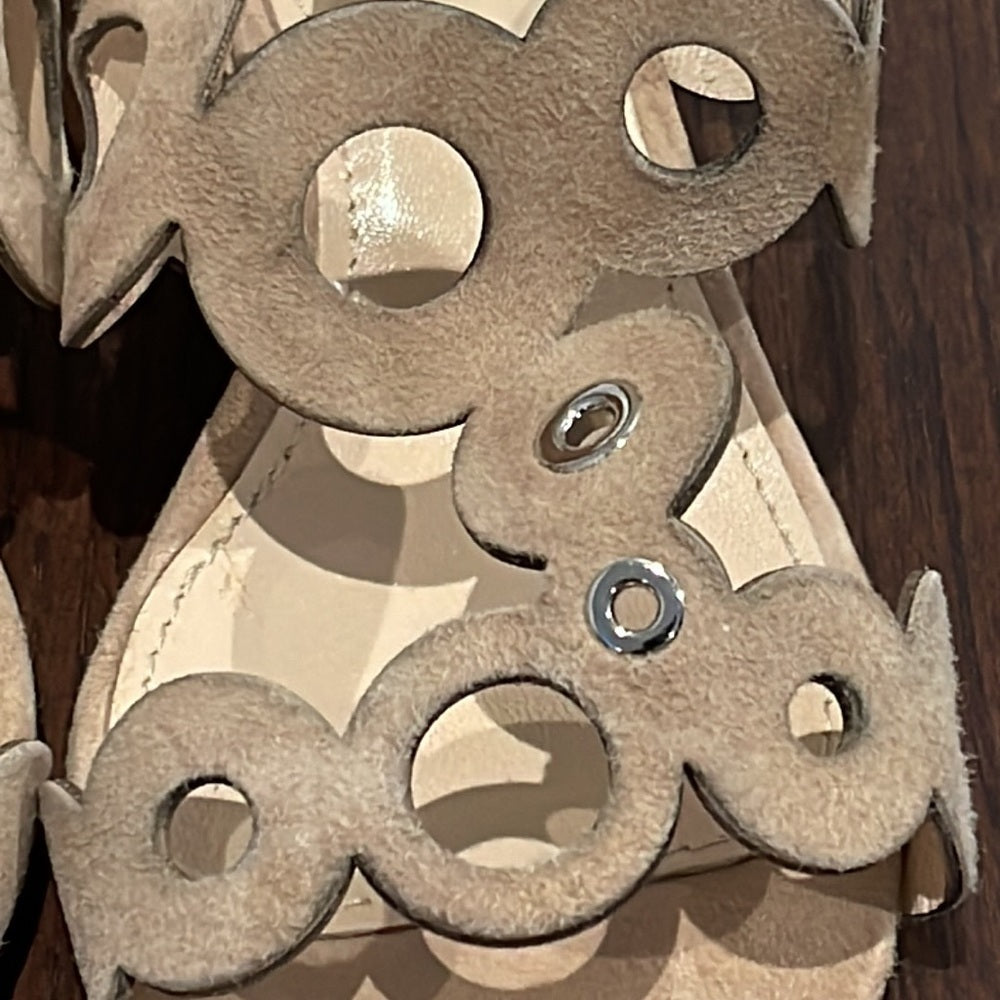 PANCALDI Cream Women’s Suede Sandals Size 39/9