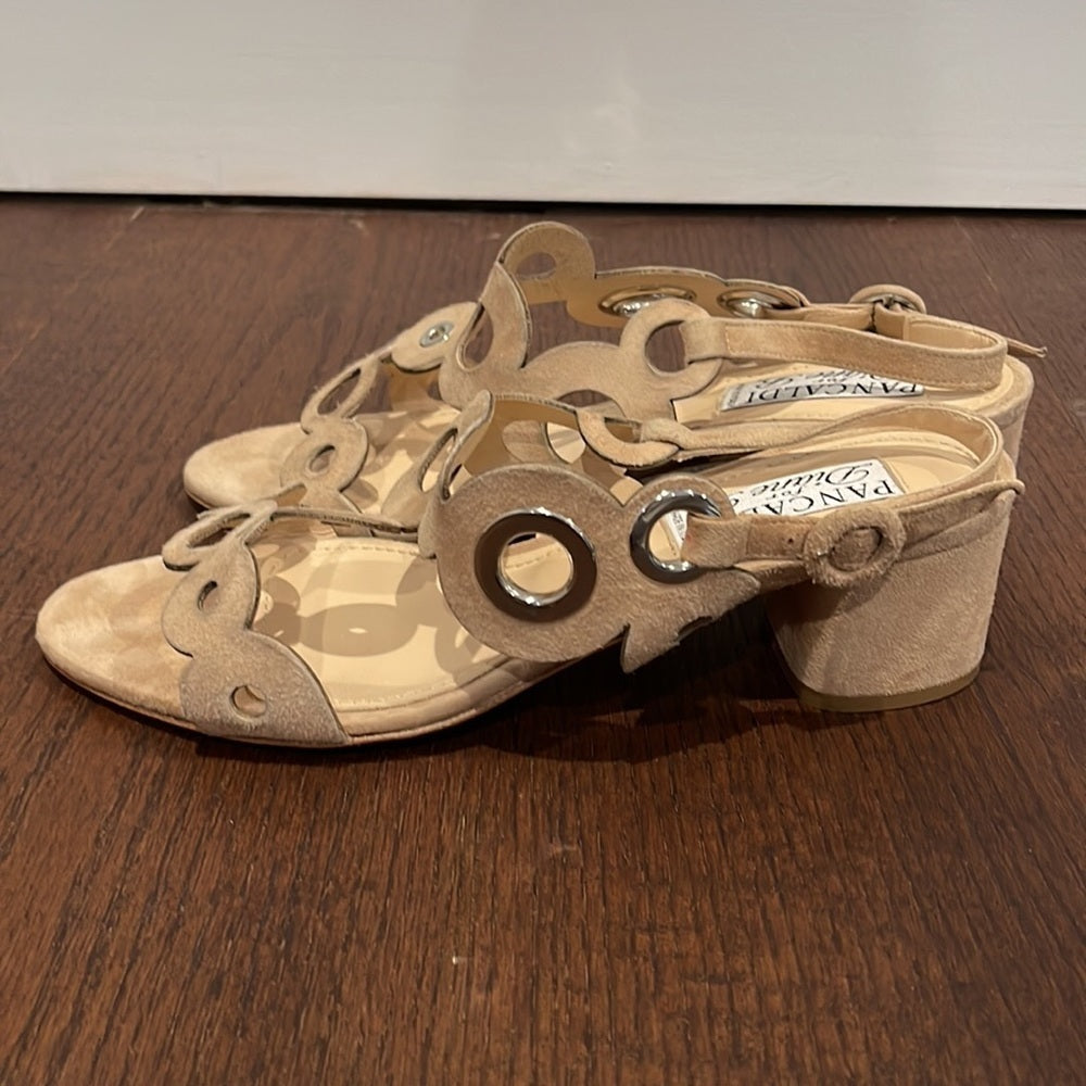 PANCALDI Cream Women’s Suede Sandals Size 39/9