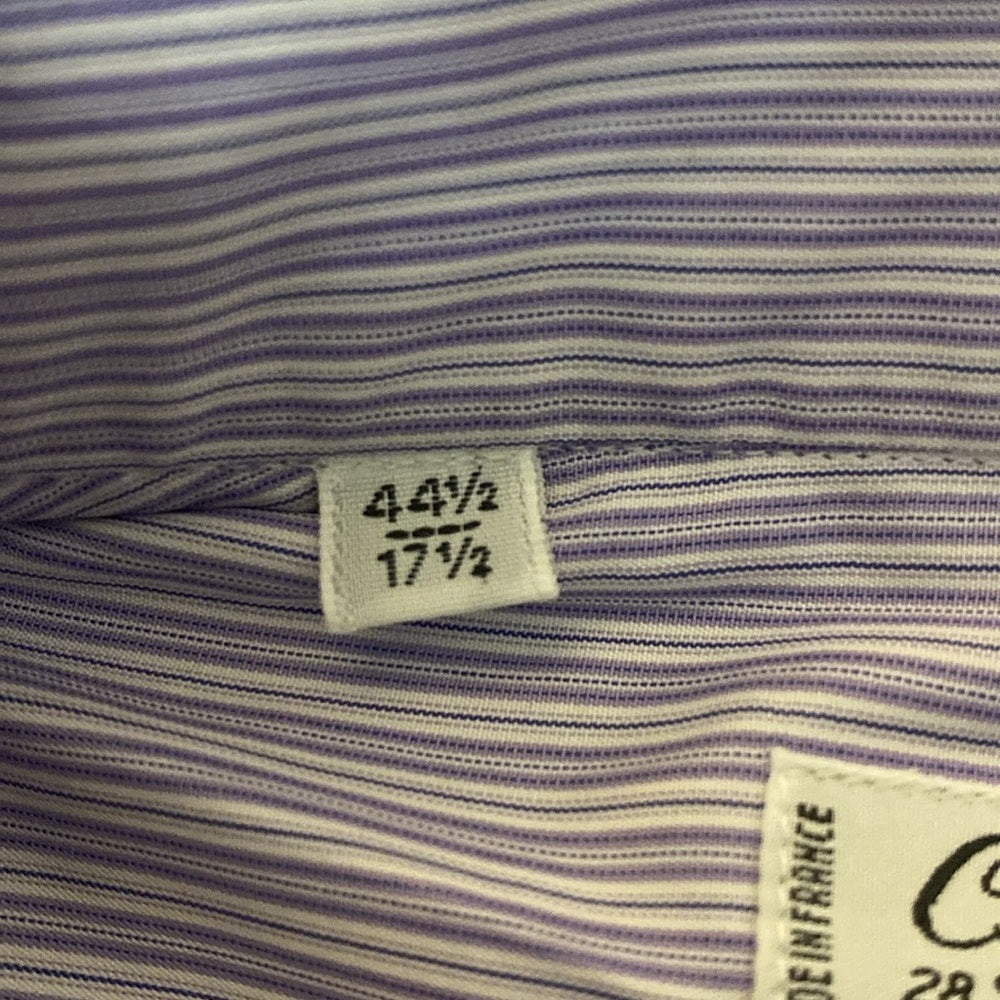 NWT Charvet Men’s Blue and White Striped Button Down Shirt Size 44.5/17.5