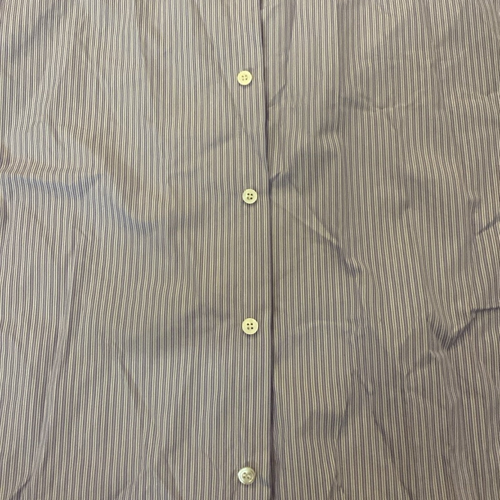 NWT Charvet Men’s Blue and White Striped Button Down Shirt Size 44.5/17.5