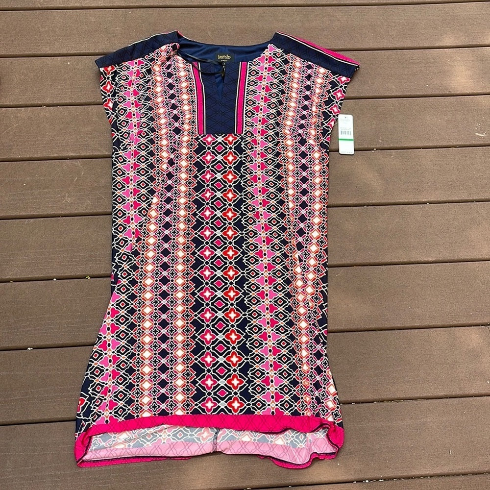 NWT Laundry by Shelli Segal Dark Midnight Multi Dress Size L