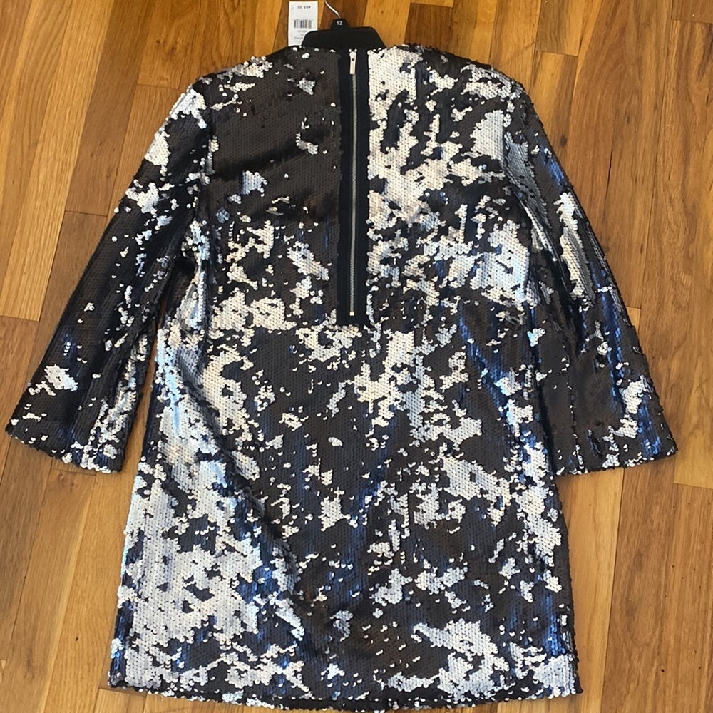 NWT Elizabeth and James Women’s Gray and Black Sequin Dress Size M