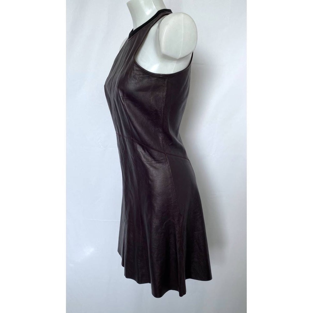 Derek Lam Women’s Dark Purple Leather Dress Size 4