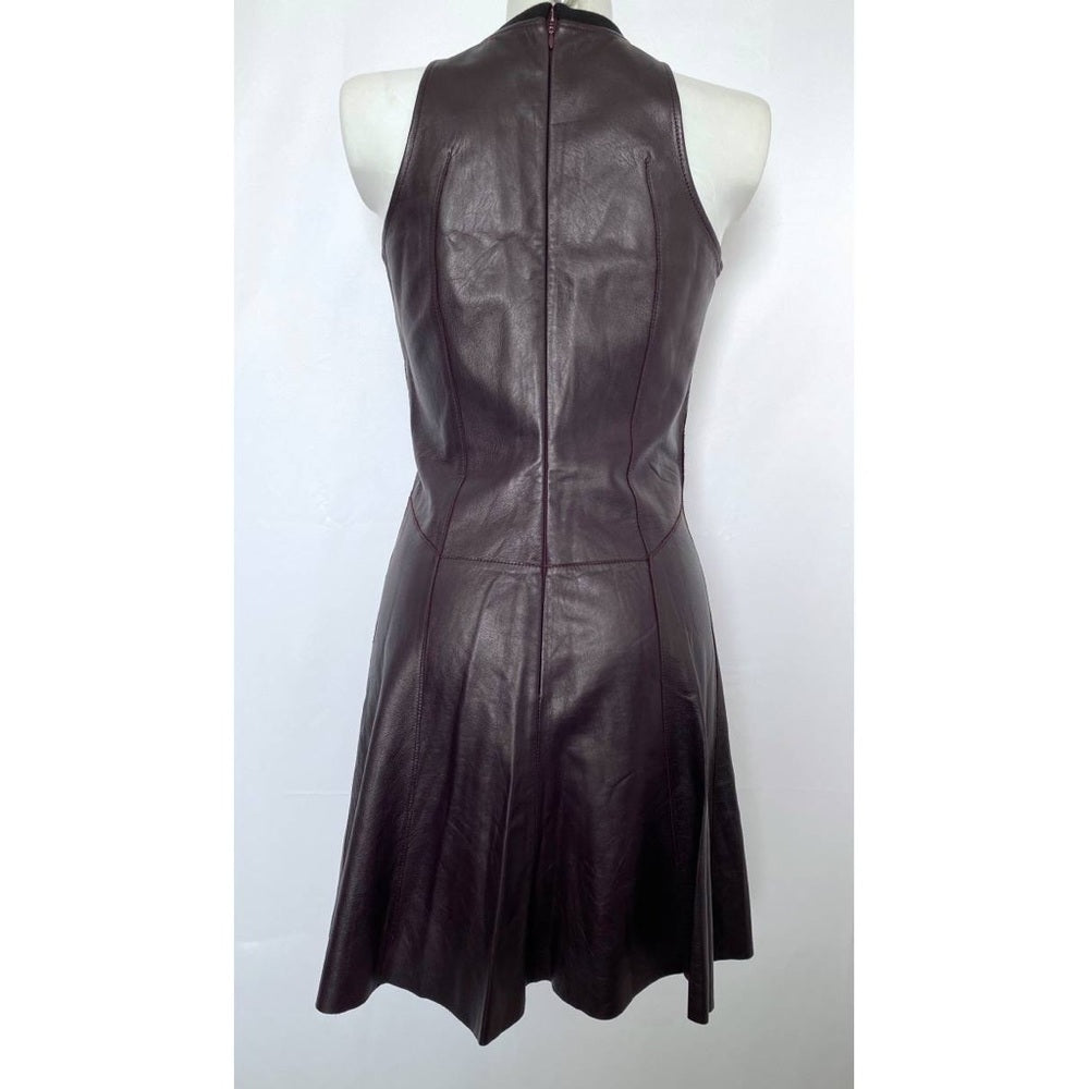 Derek Lam Women’s Dark Purple Leather Dress Size 4