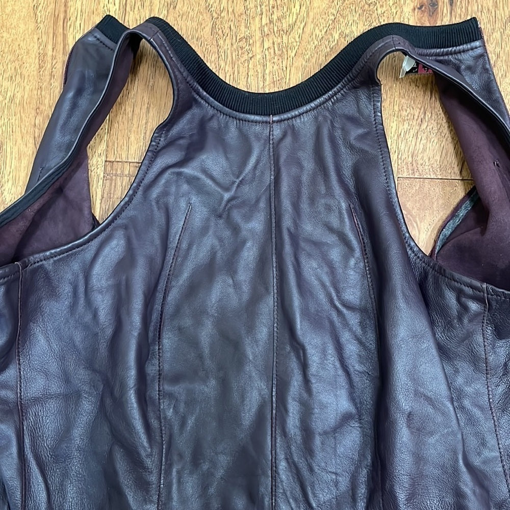 Derek Lam Women’s Dark Purple Leather Dress Size 4