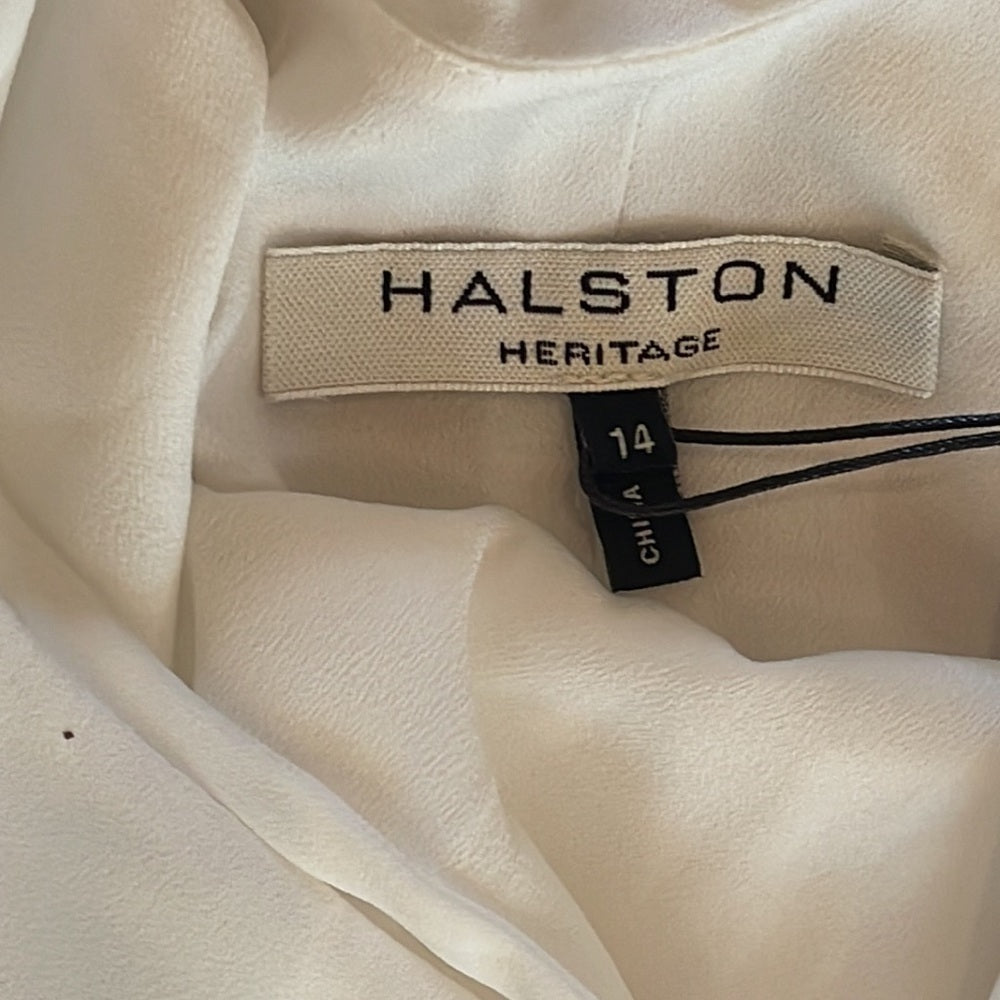 NWT HALSTON Heritage Evening Collection Women’s Chalk Dress Size 14