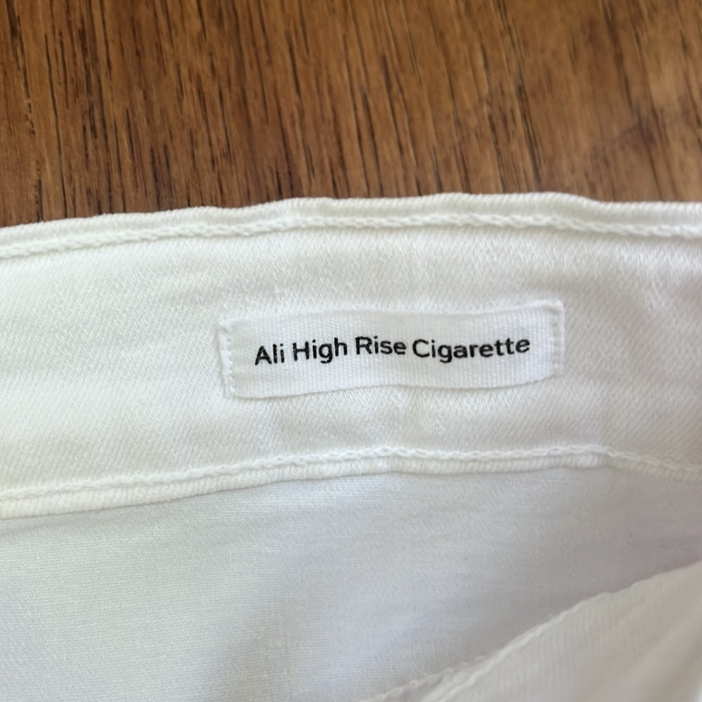 Frame Denim Ali High Rise Cigarette White Jeans Size 25