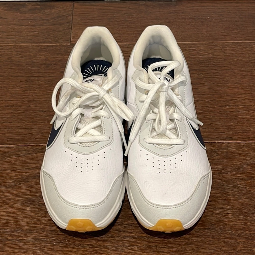 Nike Kids White Sneakers With Navy Size 5.5