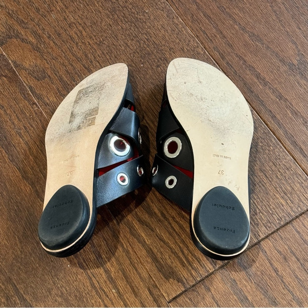 Proenza Schouler Women’s Black Leather Sandals Size 37 / 7