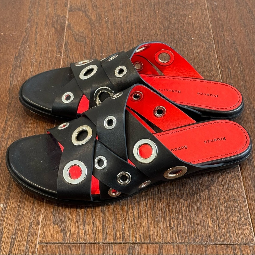 Proenza Schouler Women’s Black Leather Sandals Size 37 / 7