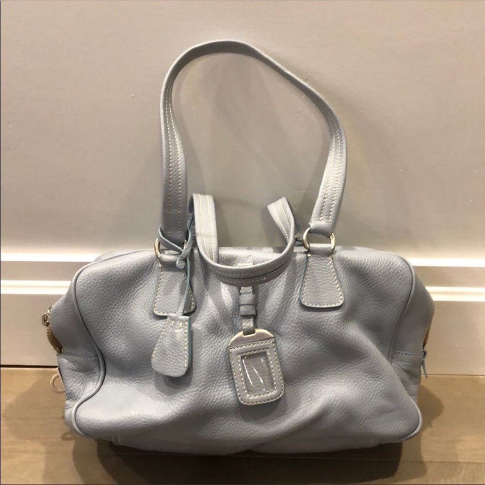Prada Shoulder Powder Blue Leather Bag