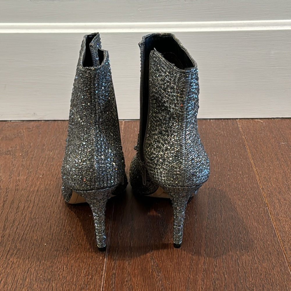 INC Women’s Silver Sparkle Boots Size 7.5