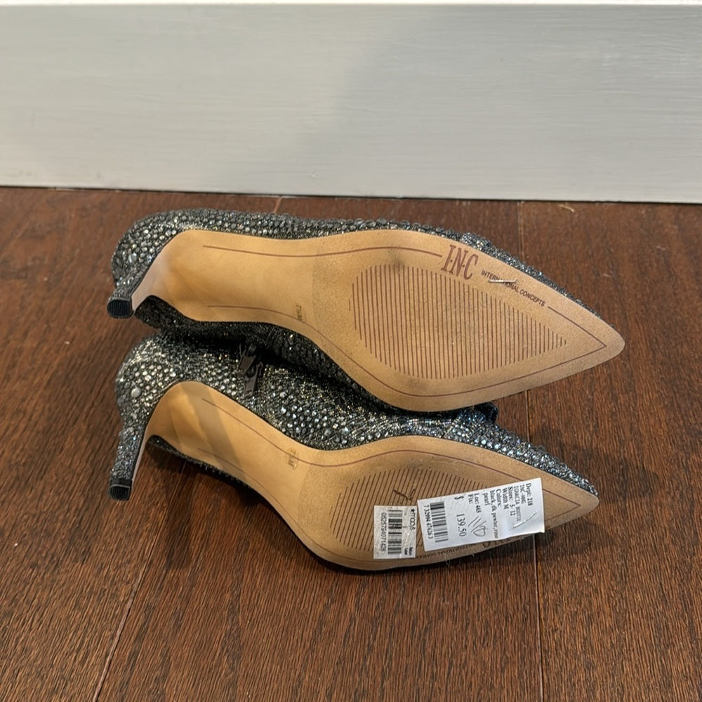 INC Women’s Silver Sparkle Boots Size 7.5