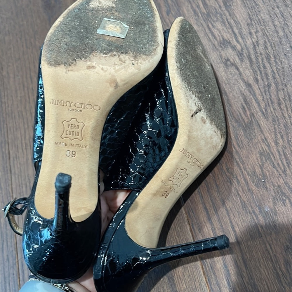 Jimmy Choo Women’s Heels Black Patent Leather Size 39/9