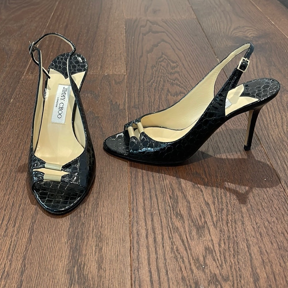 Jimmy Choo Women’s Heels Black Patent Leather Size 39/9