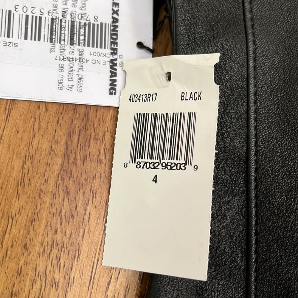 NWT Alexander Wang Women’s Black Leather Dress Size 4