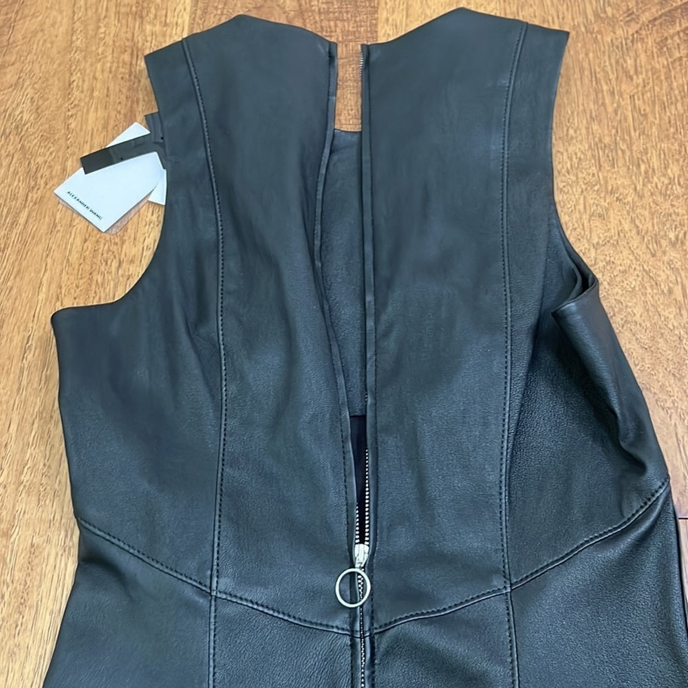 NWT Alexander Wang Women’s Black Leather Dress Size 4
