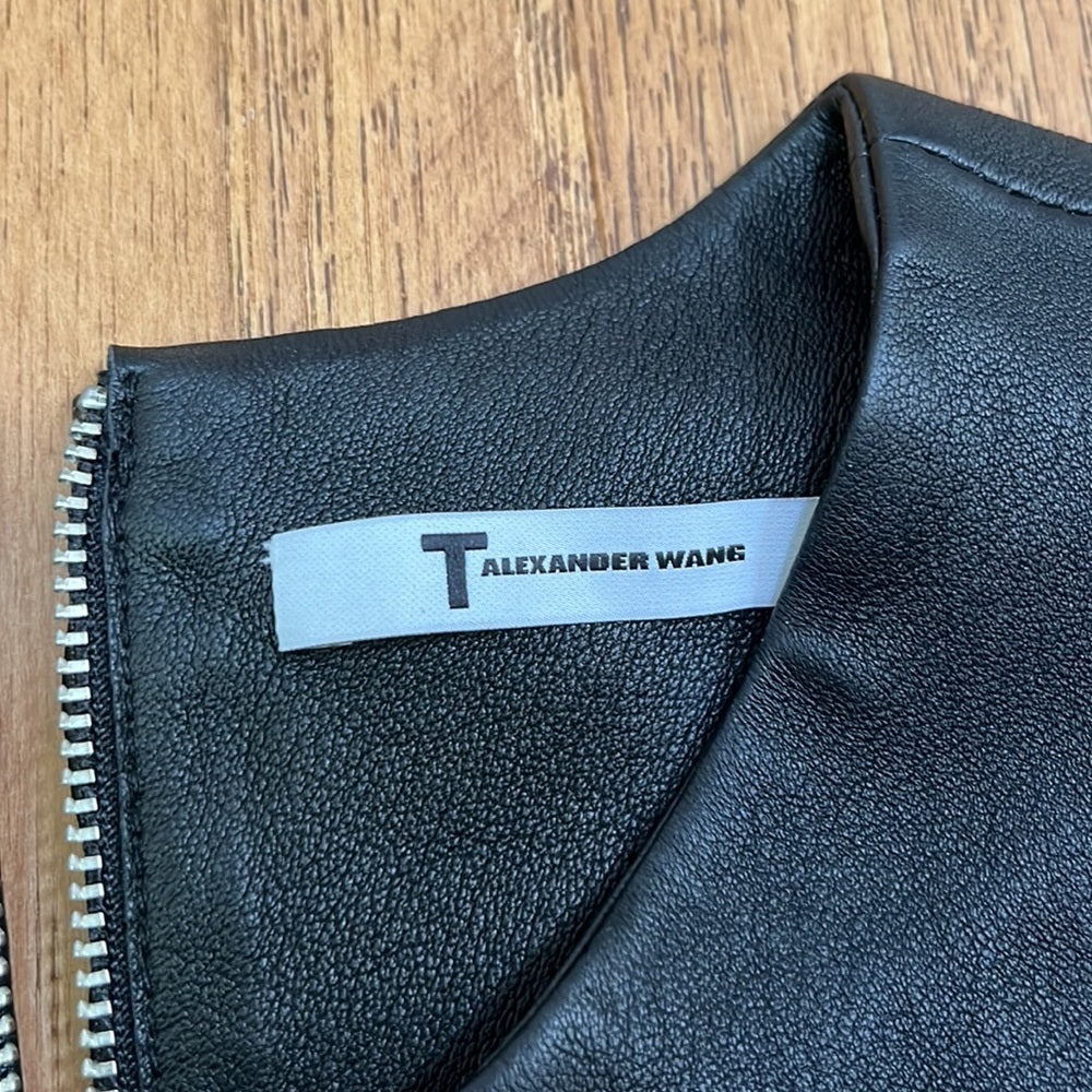 NWT Alexander Wang Women’s Black Leather Dress Size 4