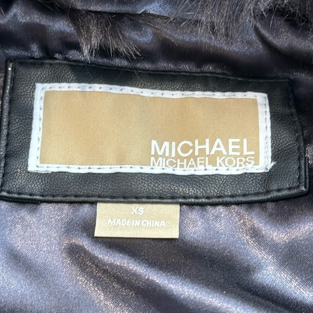 Michael Kors Faux Fur Black/Dark Grey Faux Fur Short Jacket Size XS