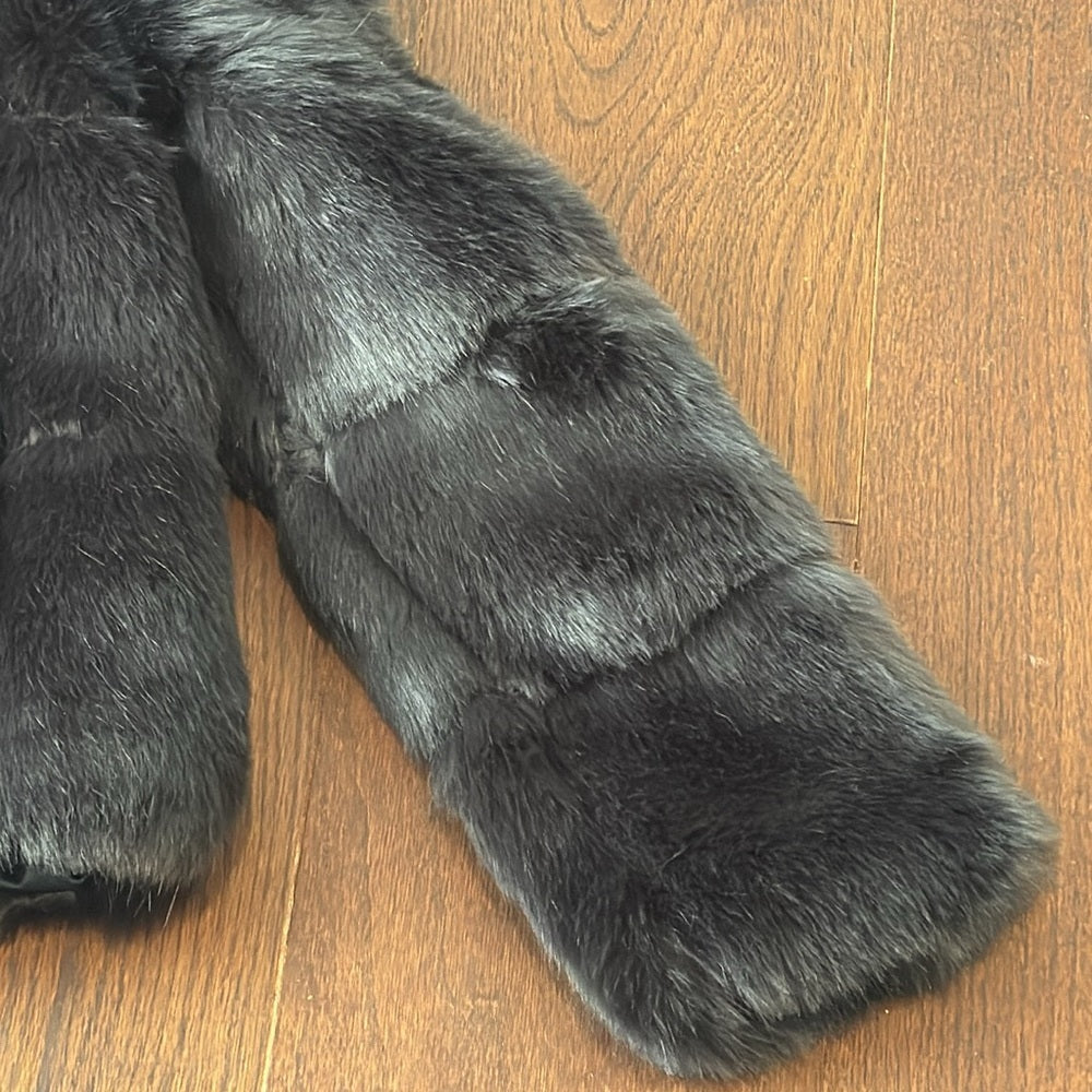 Michael Kors Faux Fur Black/Dark Grey Faux Fur Short Jacket Size XS