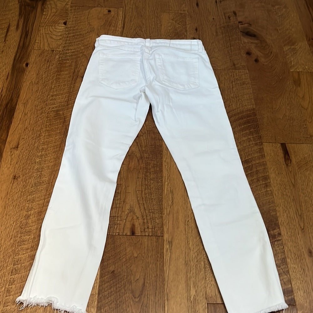 AMO Women’s White Sea Salt Stix Crop Jeans Size 24