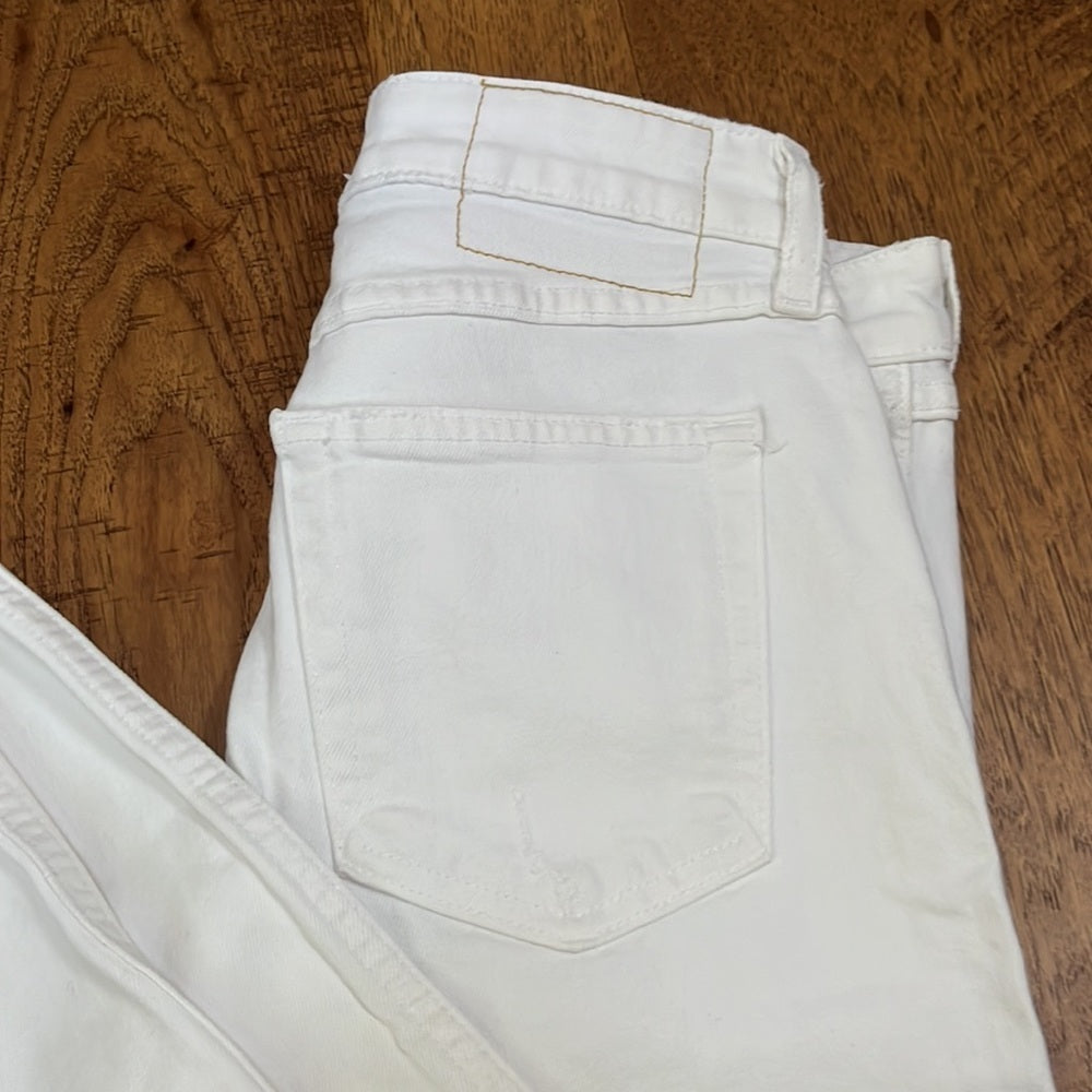 AMO Women’s White Sea Salt Stix Crop Jeans Size 24