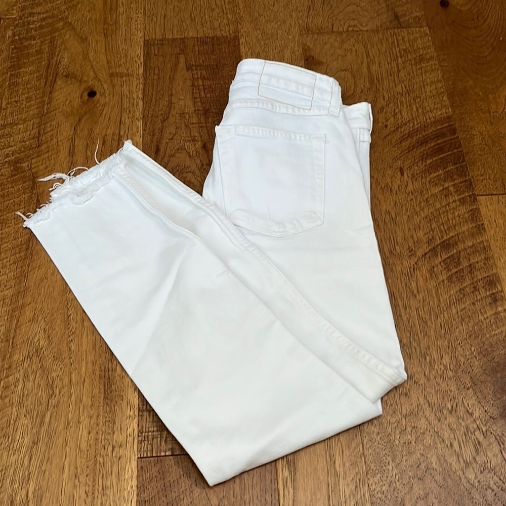 AMO Women’s White Sea Salt Stix Crop Jeans Size 24
