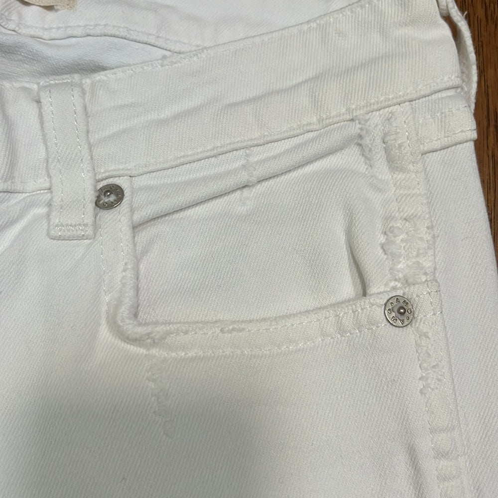 AMO Women’s White Sea Salt Stix Crop Jeans Size 24