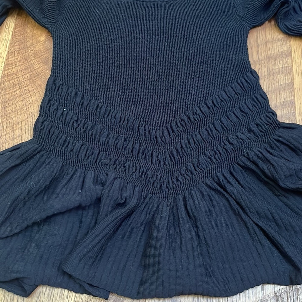 Jonathan Simkhai Women’s Black Ribbed Flowy Top Size S