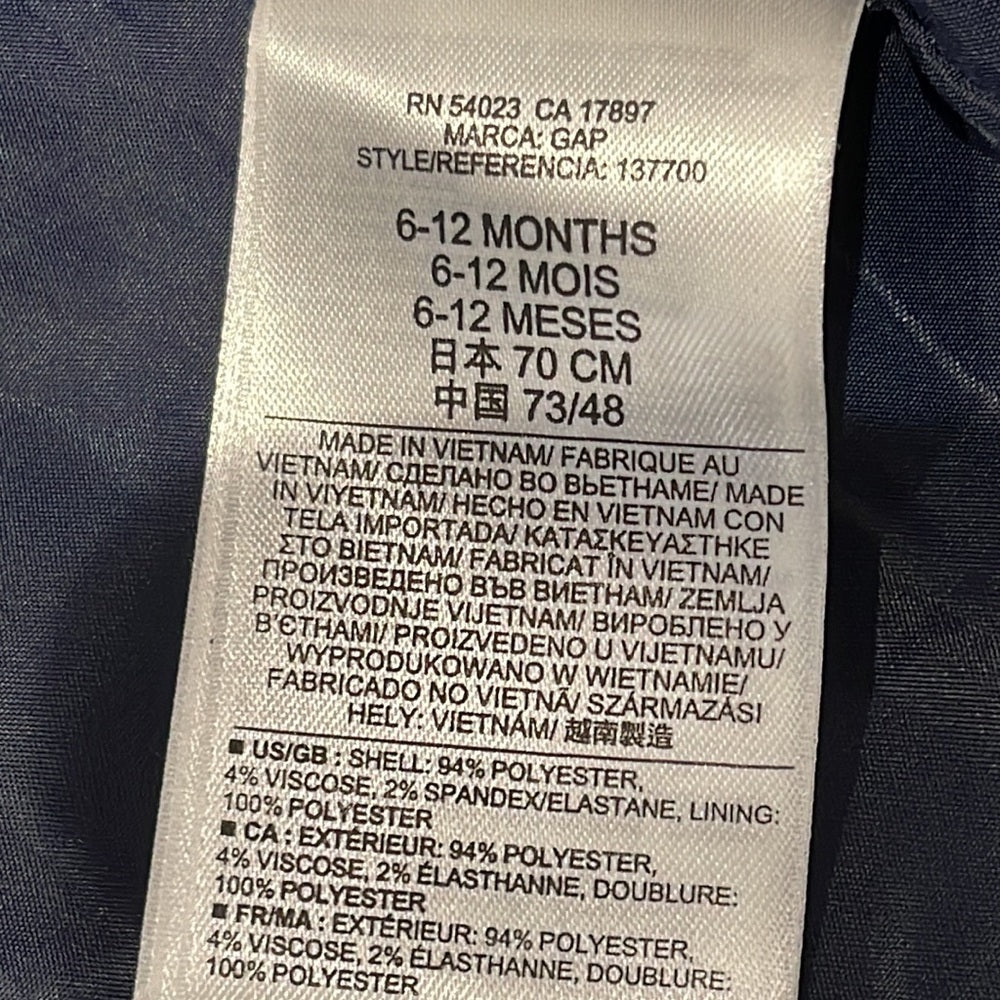Gap Girls Navy Pea Coat Size 6-12 months