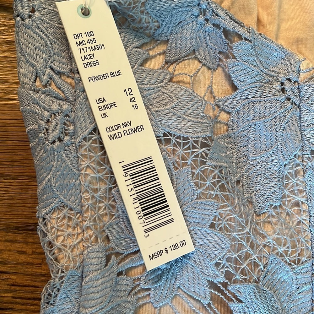 NWT Gianni Bini blue lace dress size 12