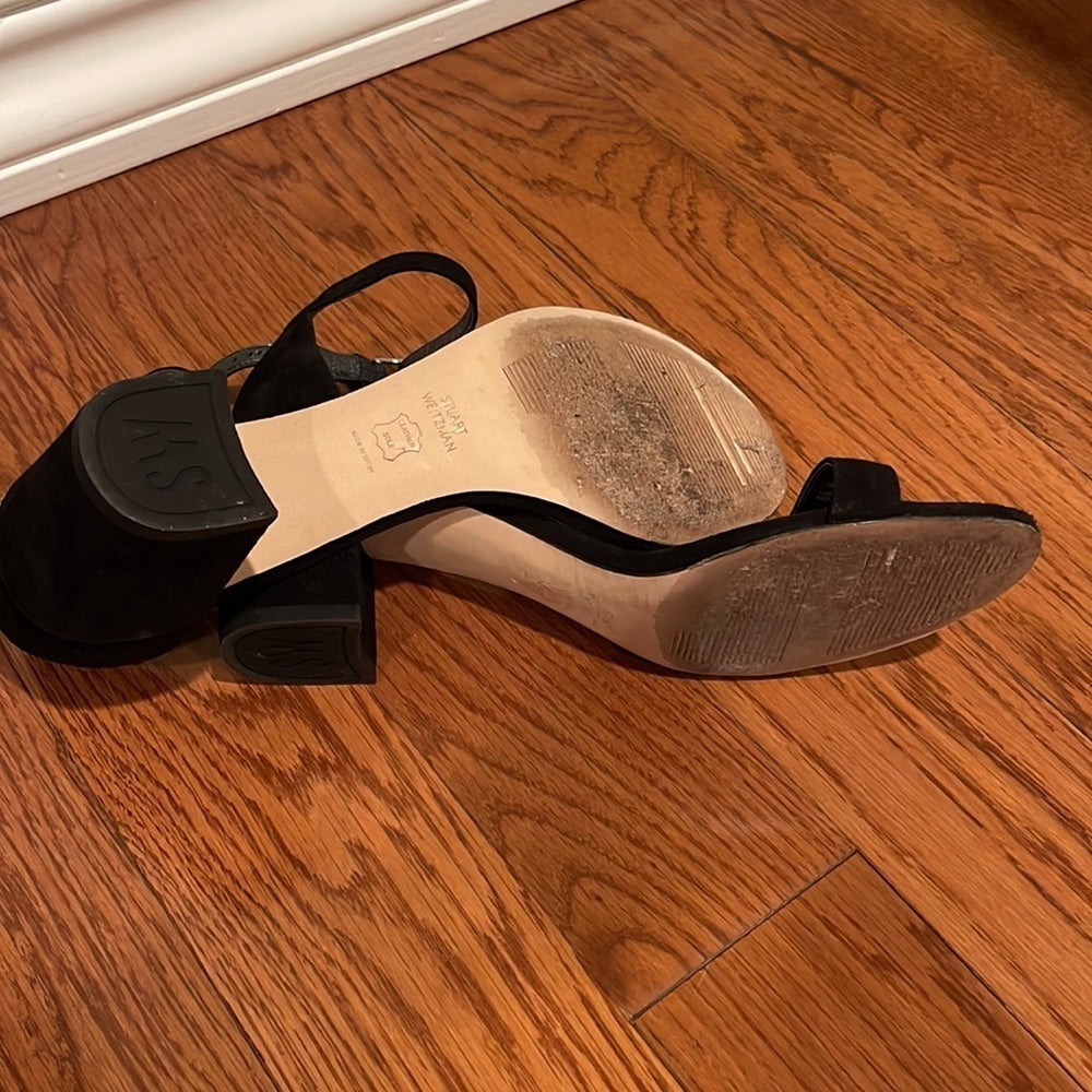 Stuart Weitzman Black Suede Simple Heels Size 8.5