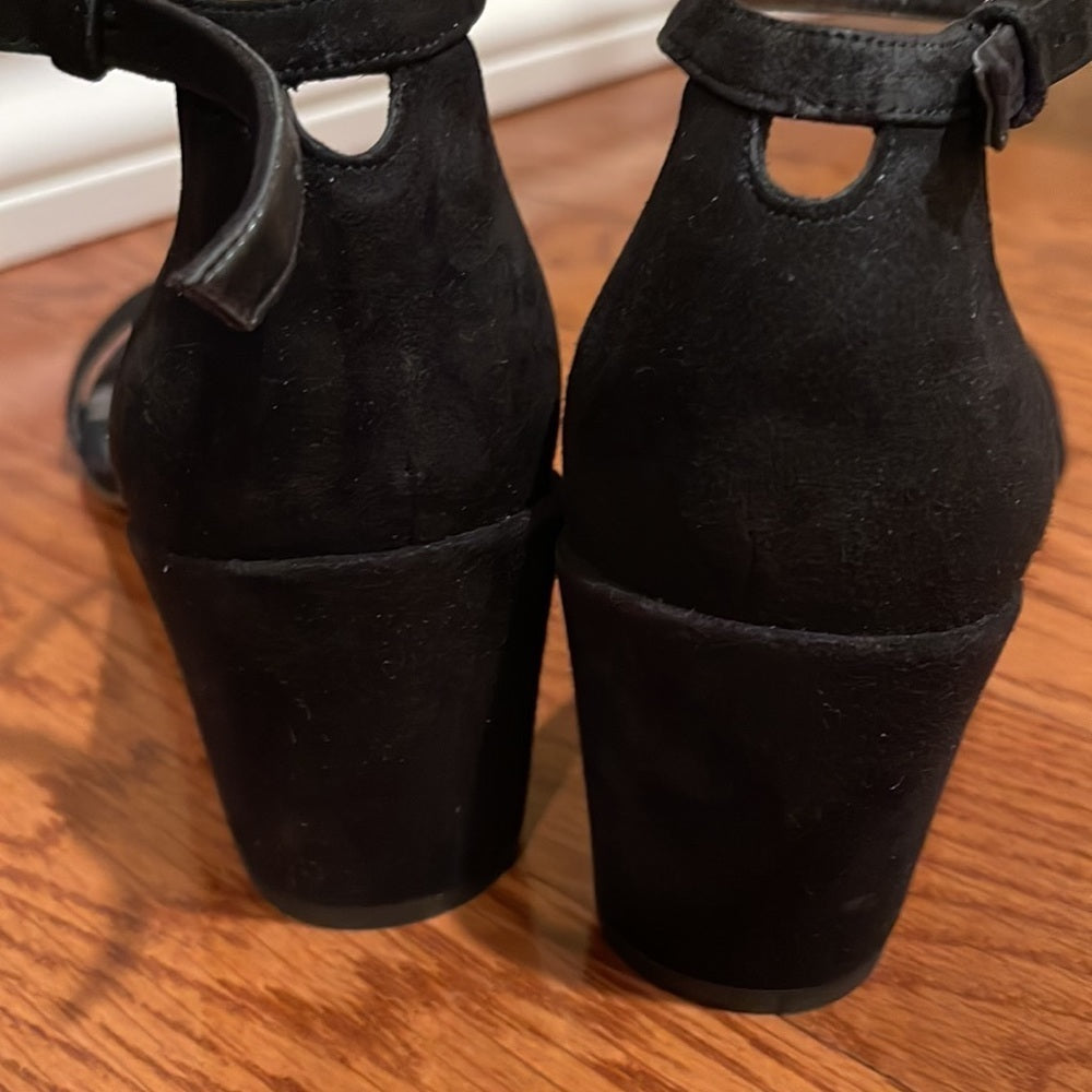 Stuart Weitzman Black Suede Simple Heels Size 8.5