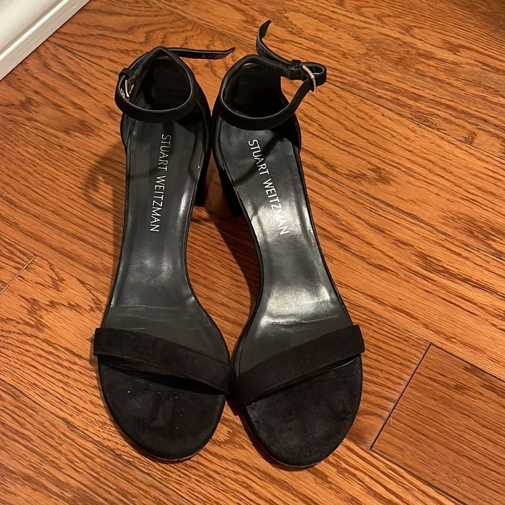 Stuart Weitzman Black Suede Simple Heels Size 8.5