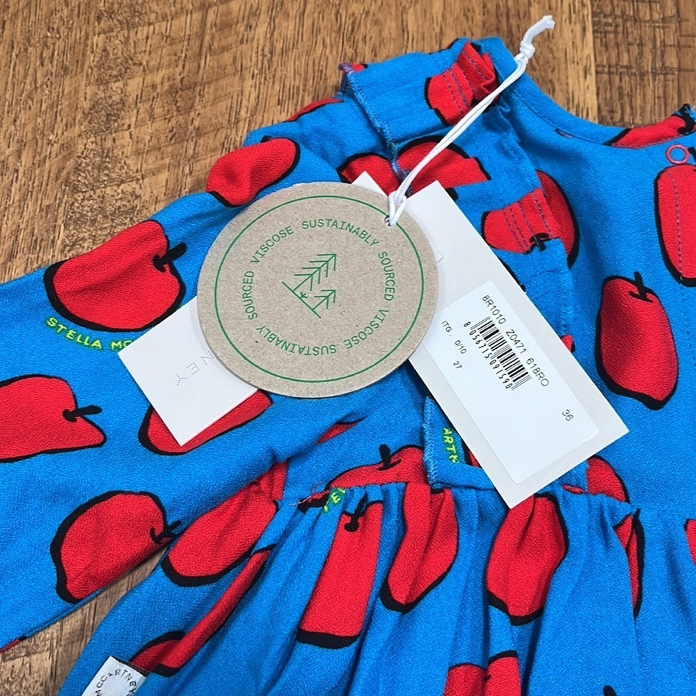 NWT Stella McCartney Girls Apple Dress And Bloomer Set Size 36 Months