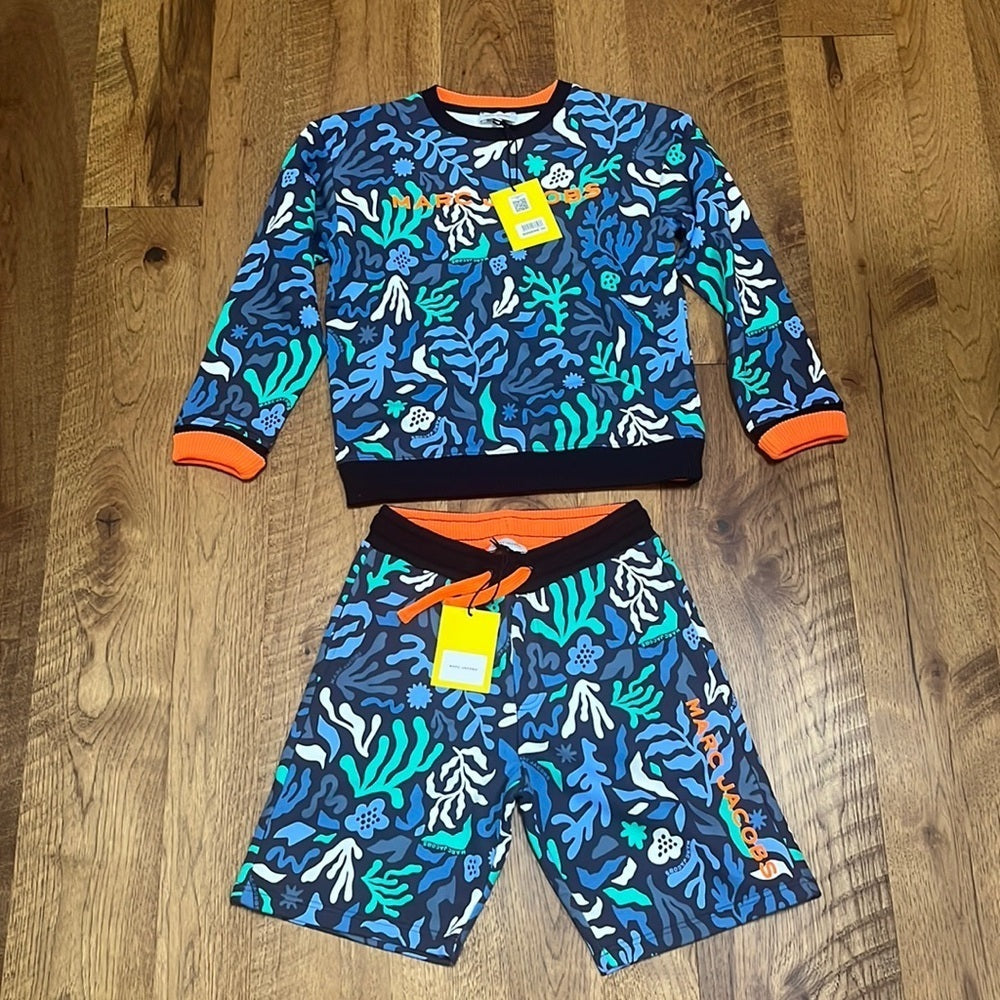 NWT Marc Jacobs Boys Printed Sweatshirt and Shorts Set Size 10A