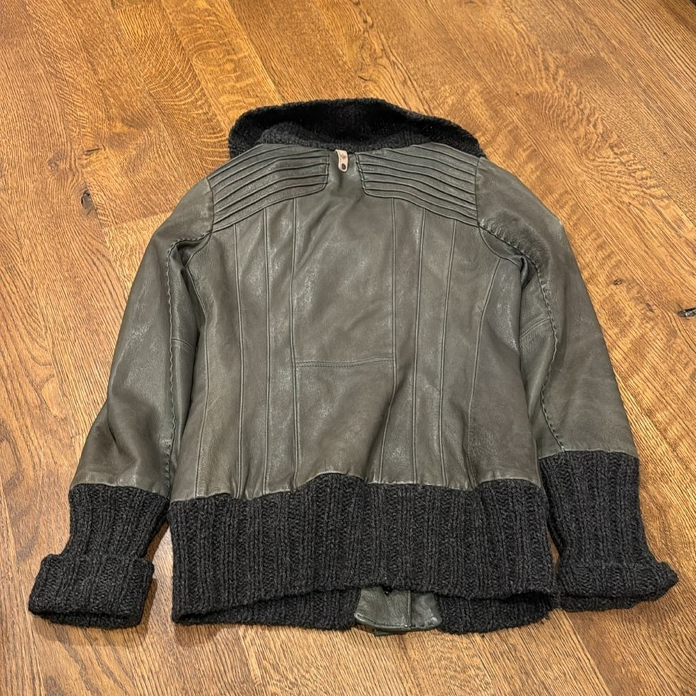 Mackage Women’s Leather Jacket Green Size Small