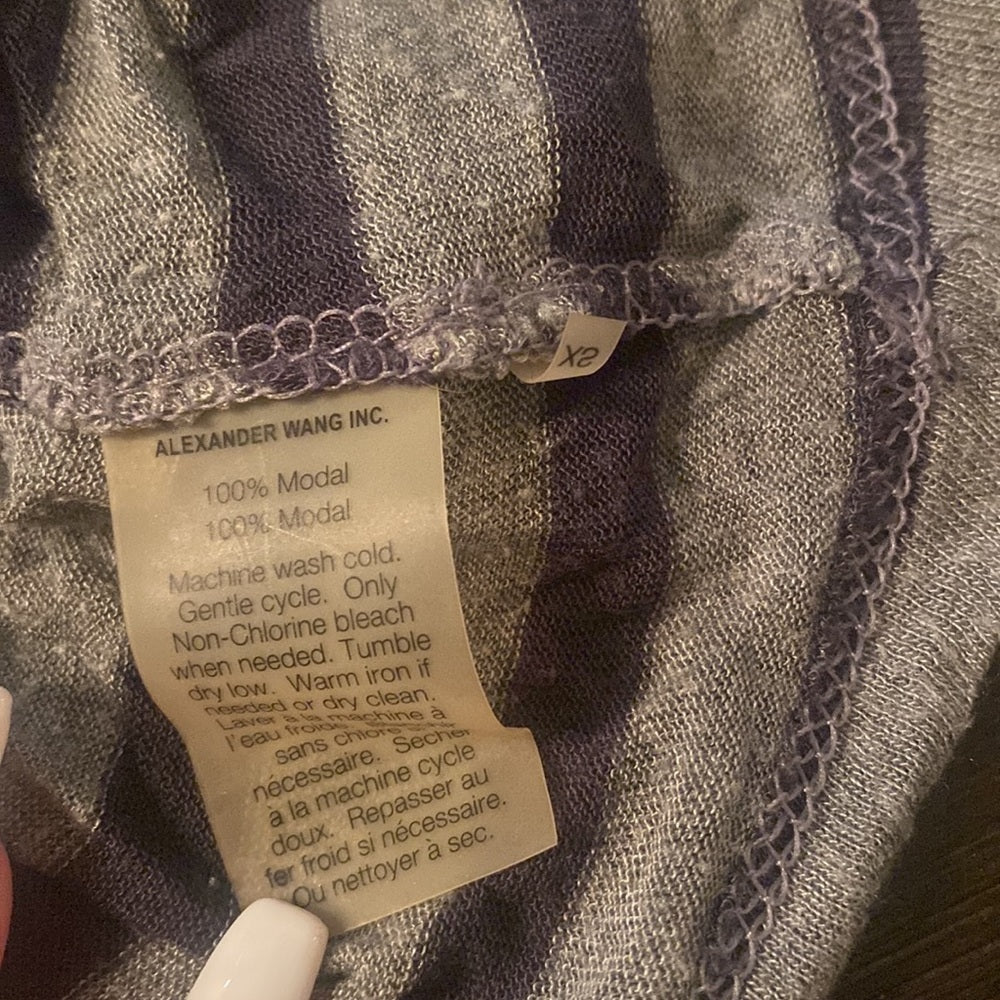 Alexander Wang Medium Gray Stripped Tee Shirt